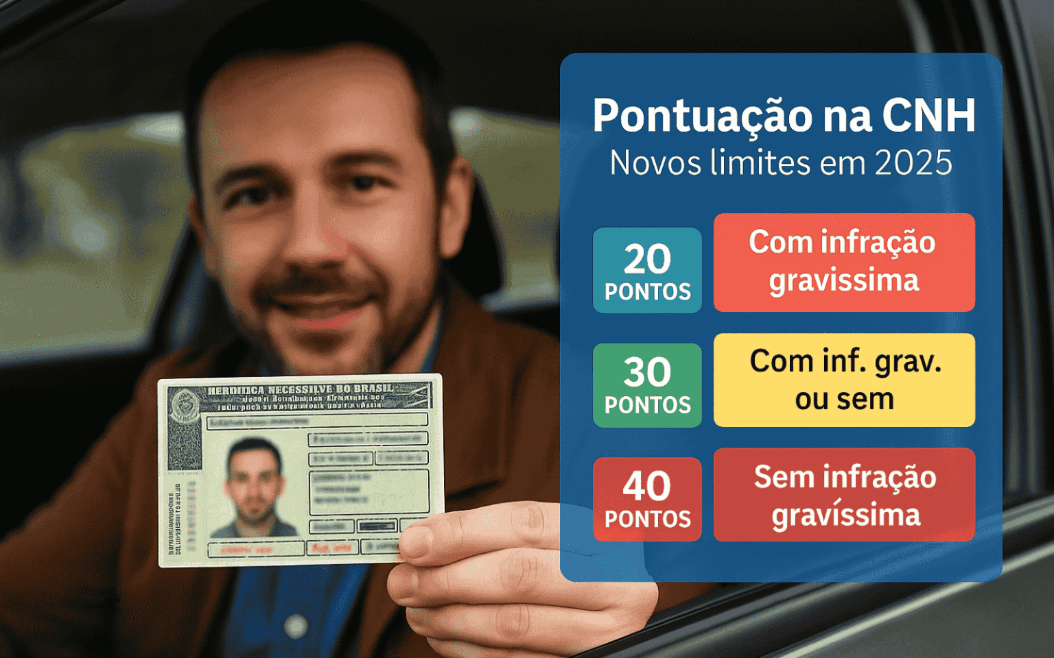 Pontuação na CNH em 2025: Novos limites e prazos